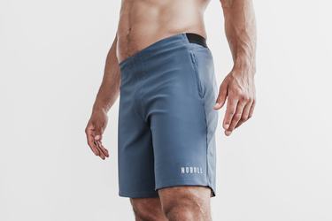 Nobull Lightweight 9" Men's Shorts Blue | Australia (UP9475)